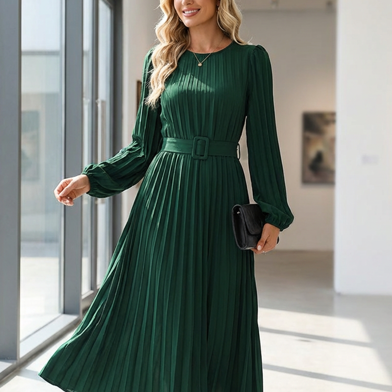 Clara - Vestido Elegante de Manga Larga.