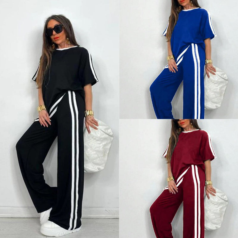Marina  - Conjunto de Top a Rayas y Pantalón.