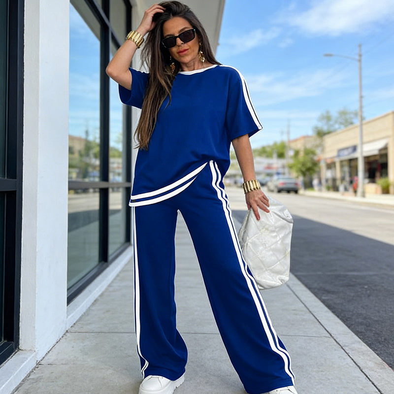 Marina  - Conjunto de Top a Rayas y Pantalón.
