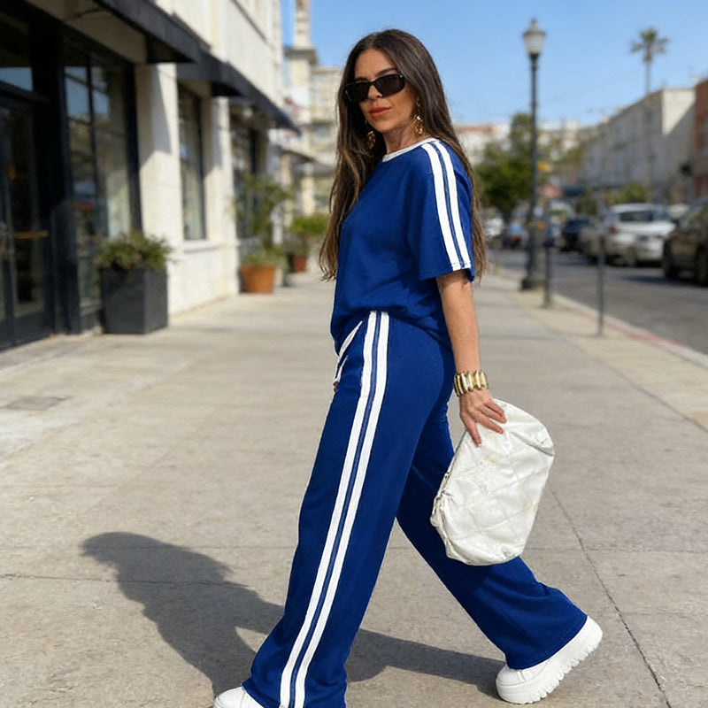 Marina  - Conjunto de Top a Rayas y Pantalón.