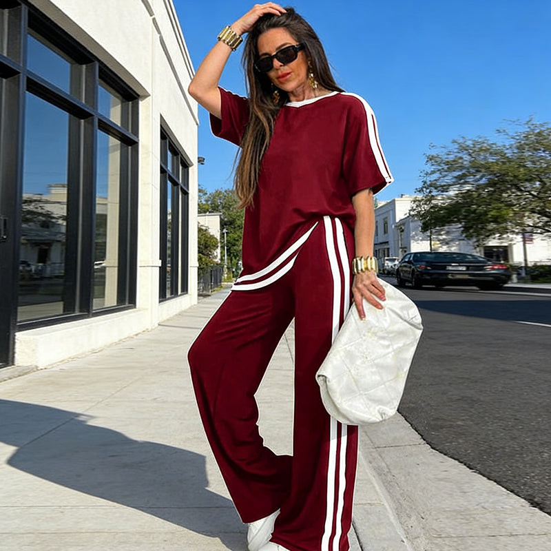 Marina  - Conjunto de Top a Rayas y Pantalón.